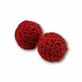 Chop balletjes handknit rood 25 mm 1.25 inch (set van 2)